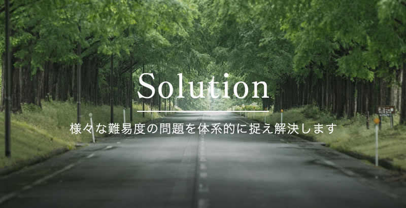 Solution - 様々な難易度の問題を体系的に捉え解決します